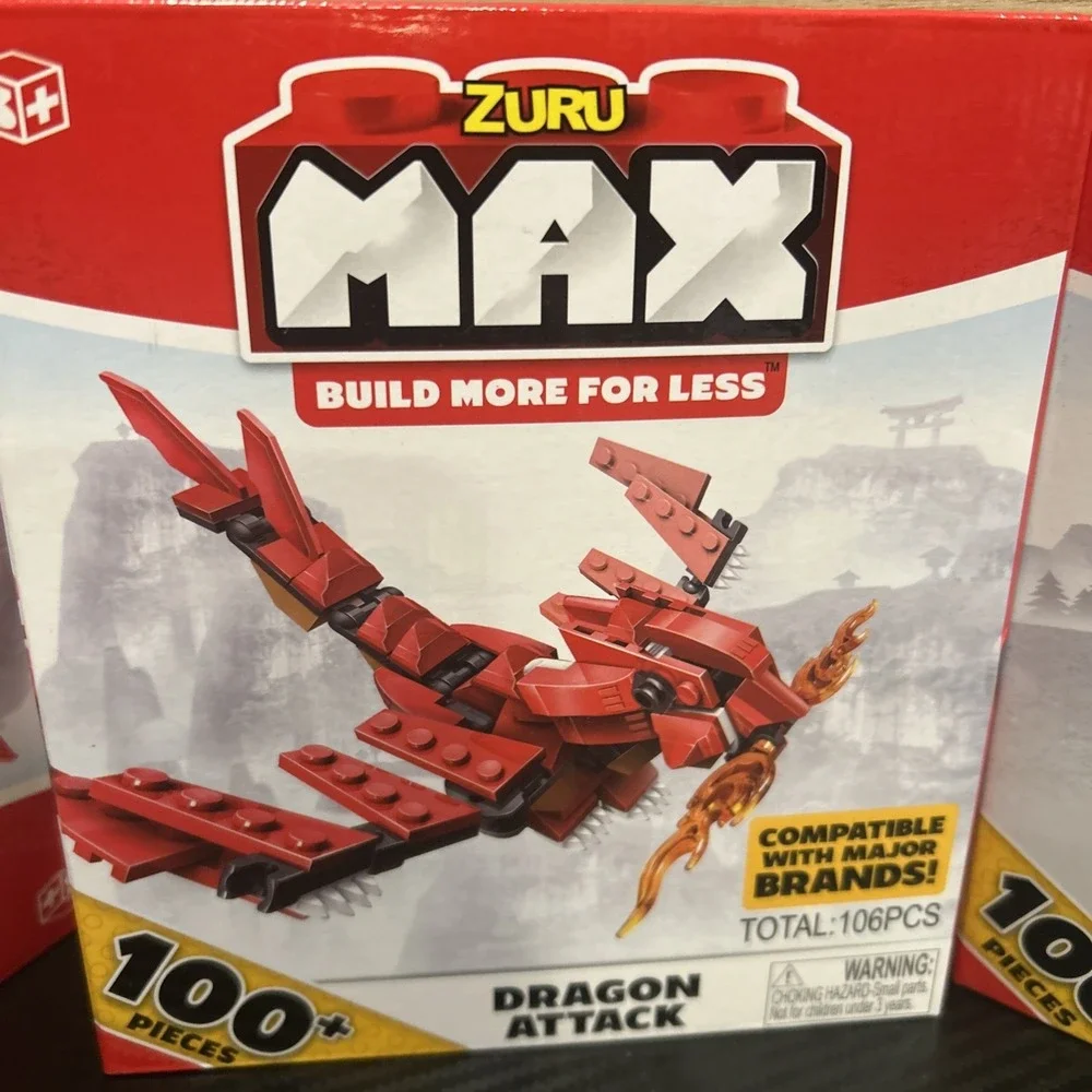 Zuru Max Build  Knight's Castle And Dragon Attack 200+ pieces total  Ages 3+ New